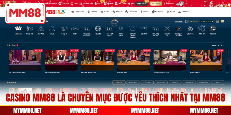 Casino MM88 là chuyên mục được yêu thích nhất tại MM88