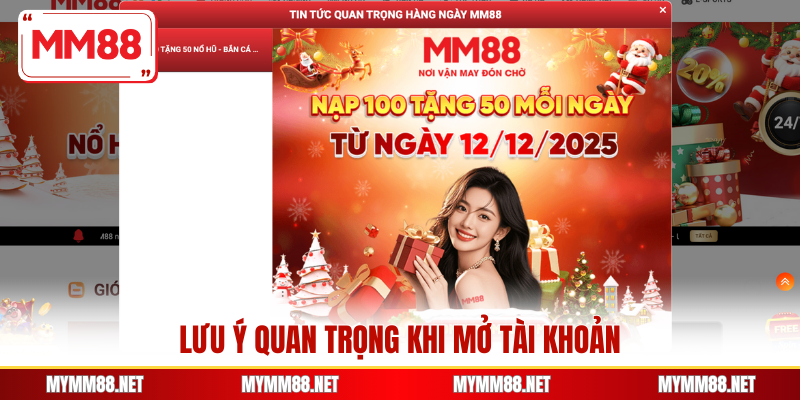 Lưu ý quan trọng khi mở tài khoản