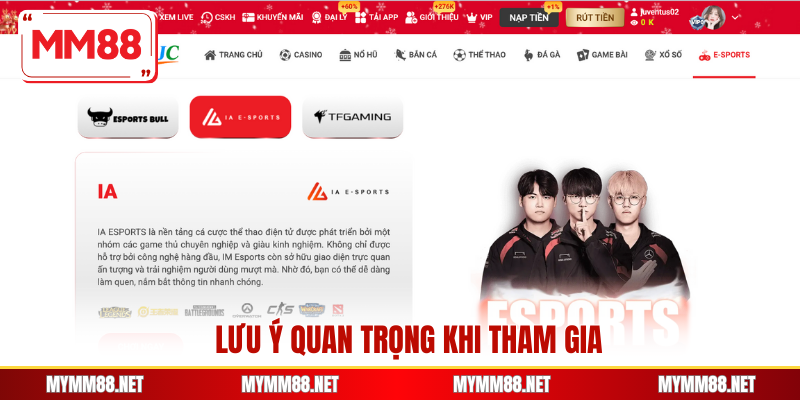 Lưu ý quan trọng khi tham gia