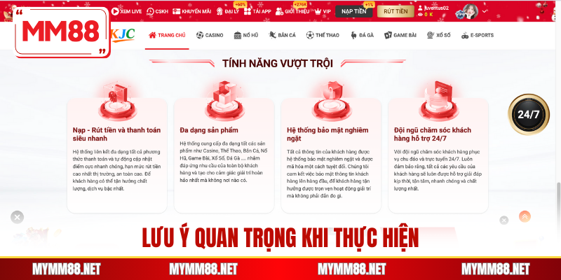 Lưu ý quan trọng khi thực hiện
