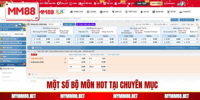 Một số bộ môn hot tại chuyên mục