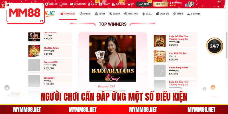 Người chơi cần đáp ứng một số điều kiện