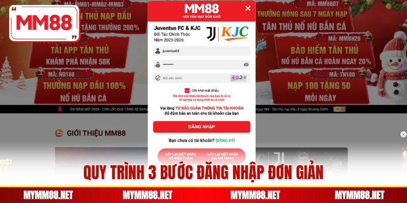 Quy trình 3 bước đăng nhập đơn giản